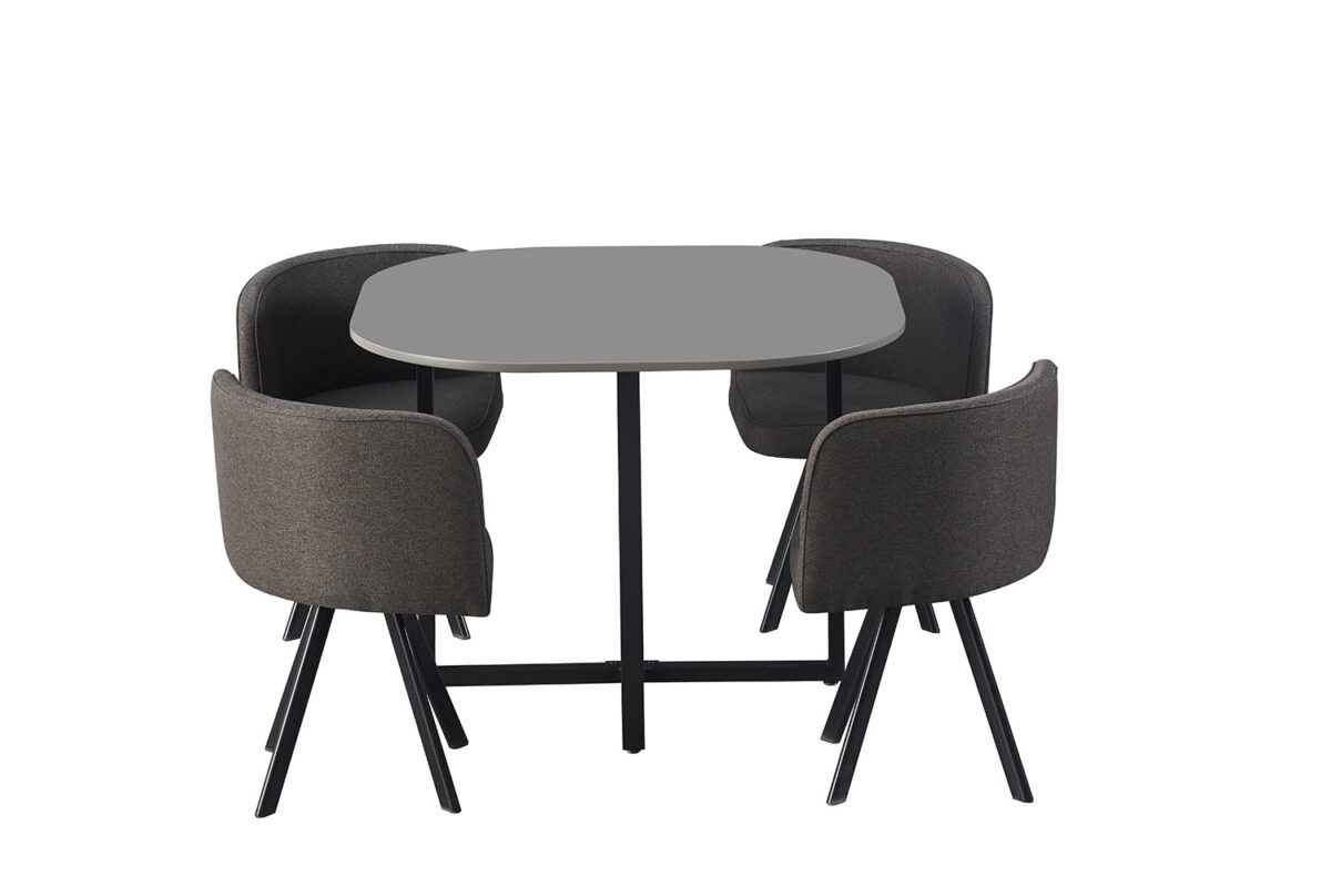 Tafelset Eindhoven Met 4 stoelen grijs – foto 5
