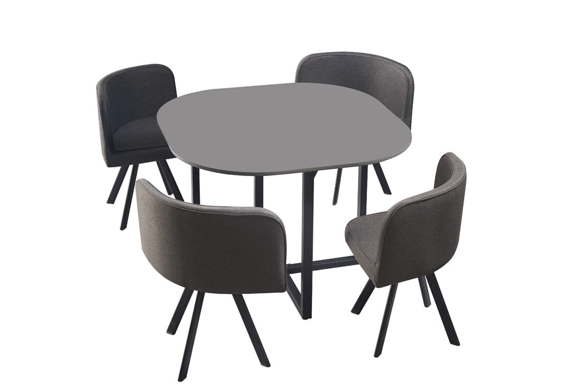 Tafelset Eindhoven Met 4 stoelen grijs – foto 6