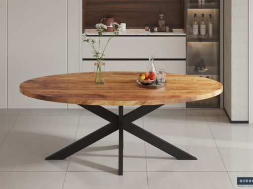 Eettafel Sedona Ovaal 200 cm mangohout Industrieel