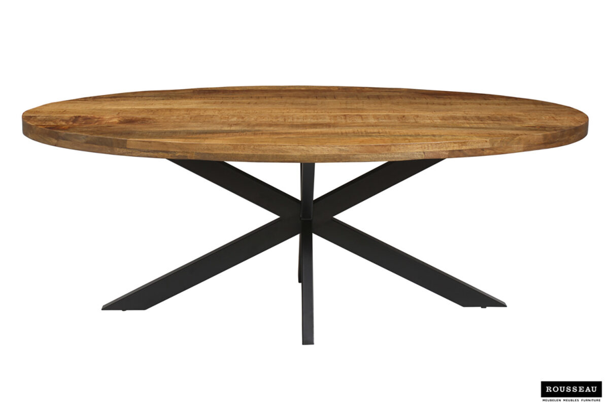 Eettafel Sedona Ovaal 200 cm mangohout Industrieel – foto 2