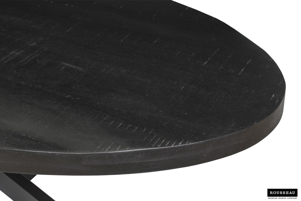 Eettafel Sedona Ovaal 200 cm zwart mangohout Industrieel – foto 4