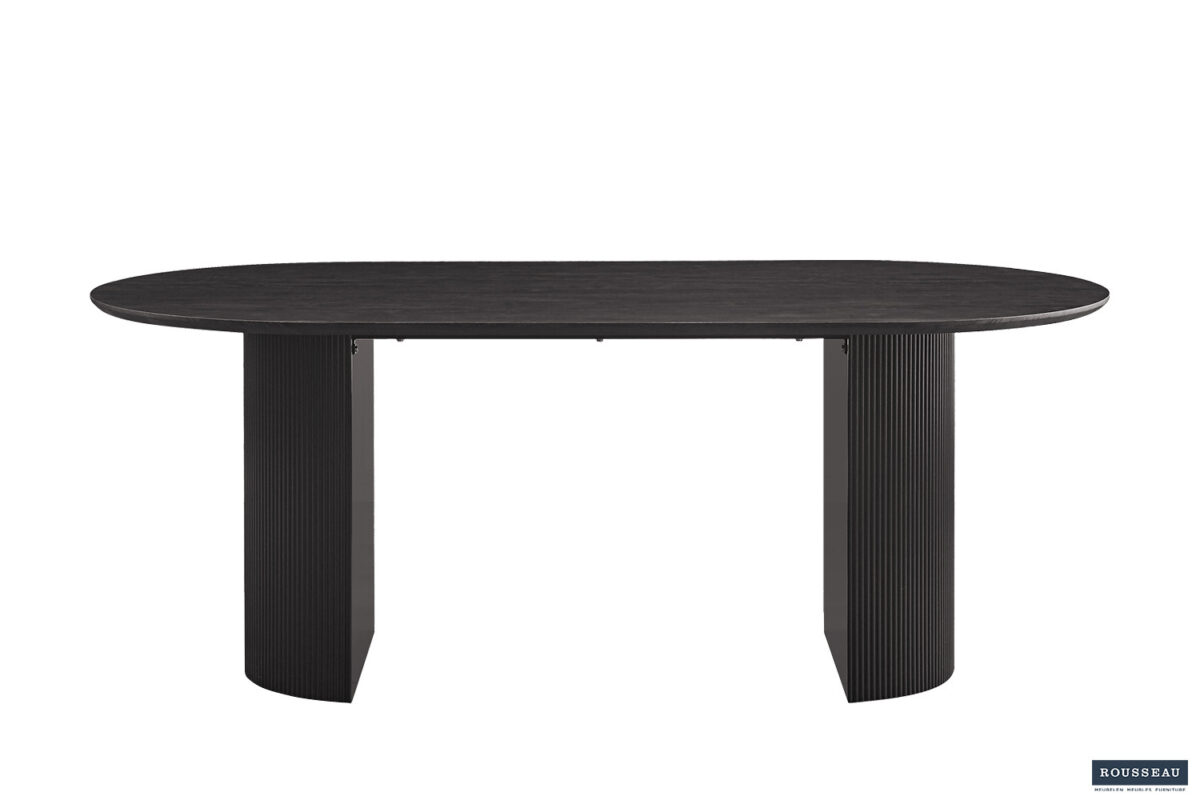 Eettafel Mykonos Ovaal 200 cm donkerbruin Japandi – foto 3
