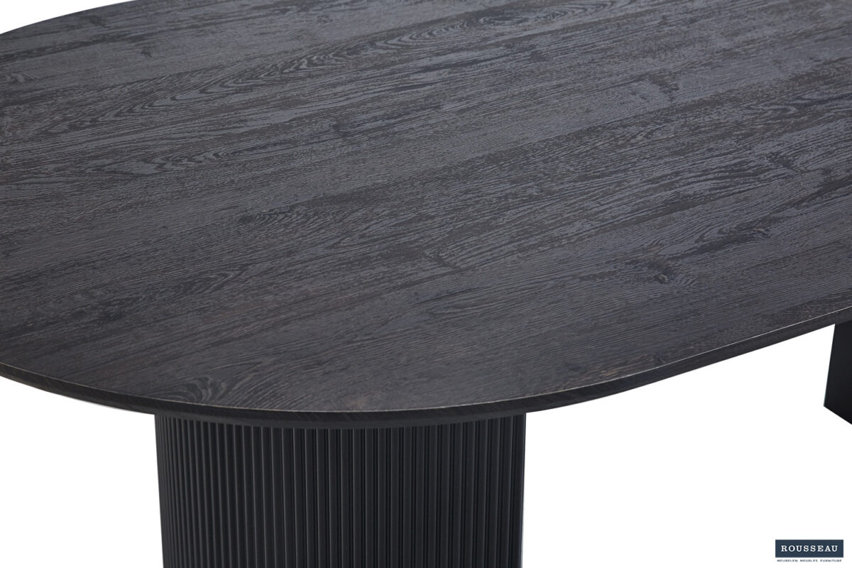 Eettafel Mykonos Ovaal 200 cm donkerbruin Japandi – foto 5