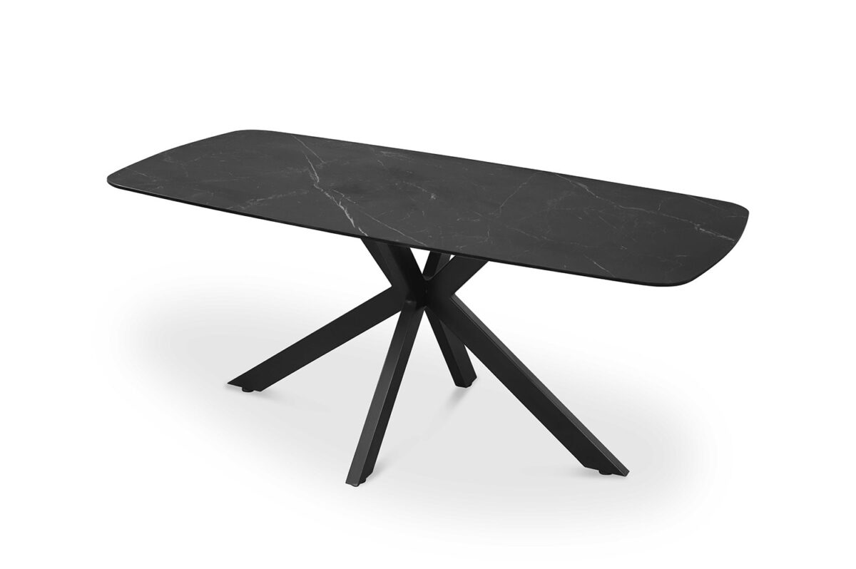 Eettafel Firenze Deens ovaal 180 cm steen zwart Industrieel – foto 5