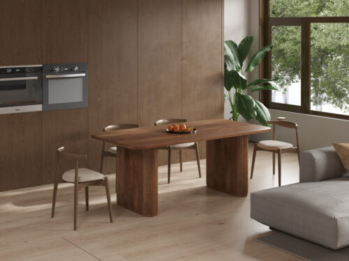 Eettafel Avignon Deens ovaal 200 cm lichtbruin mangohout Japandi