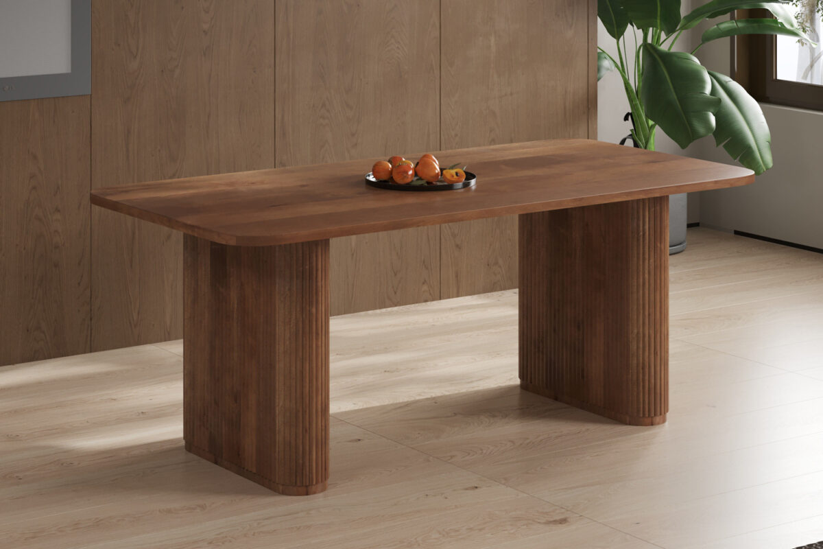 Eettafel Avignon Deens ovaal 200 cm lichtbruin mangohout Japandi – foto 3