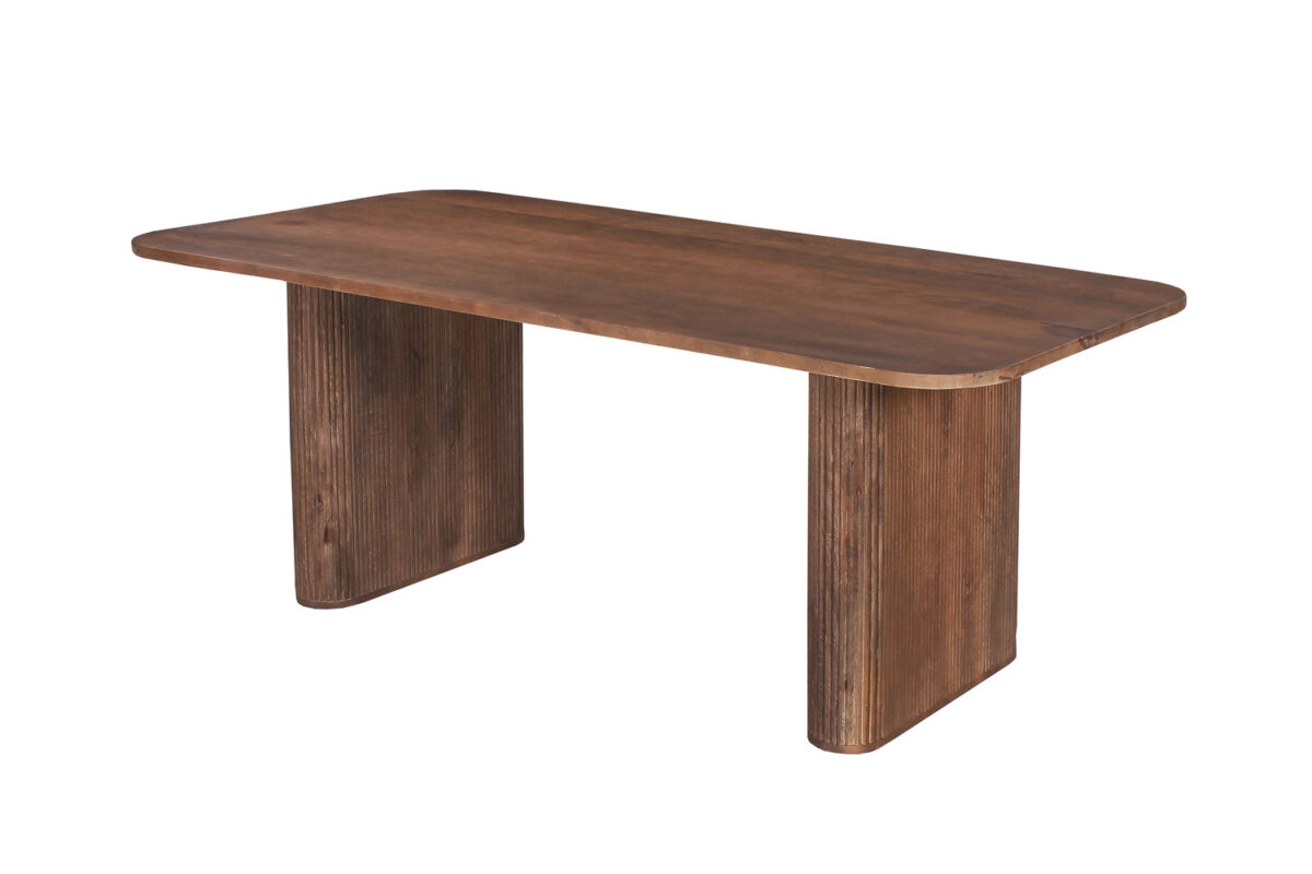 Eettafel Avignon Deens ovaal 200 cm lichtbruin mangohout Japandi – foto 6