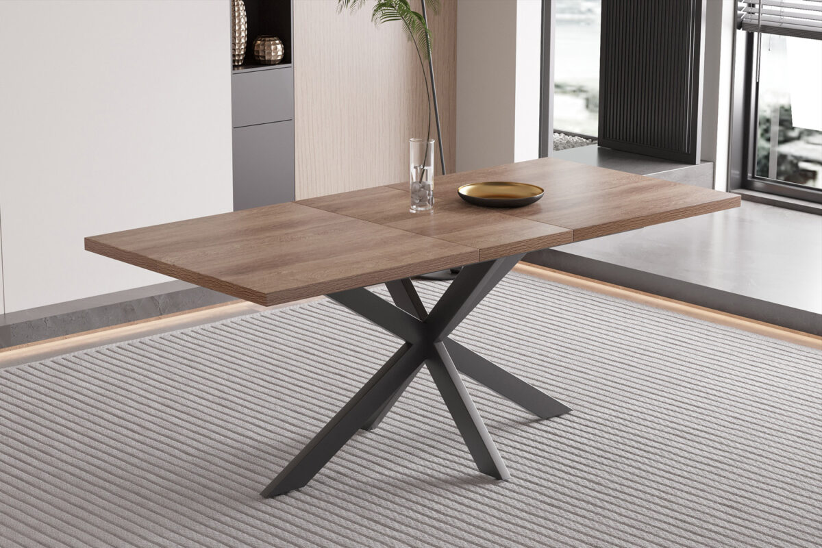 Uitschuifbare eettafel Santorini 160-200 cm donkerbruin – foto 3