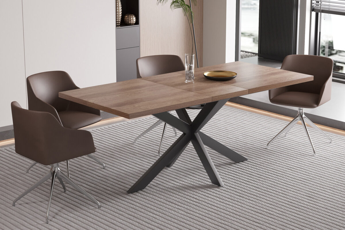 Uitschuifbare eettafel Santorini 160-200 cm donkerbruin – foto 4