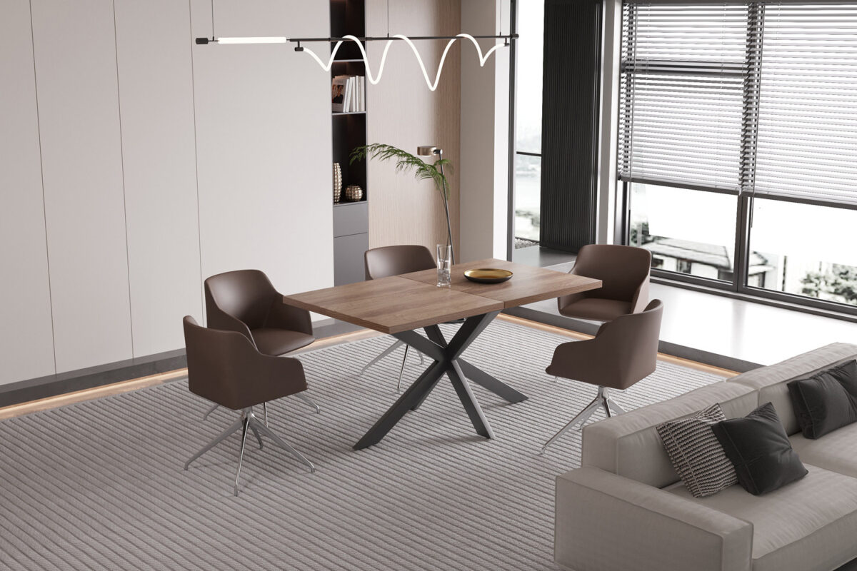Uitschuifbare eettafel Santorini 160-200 cm donkerbruin – foto 5