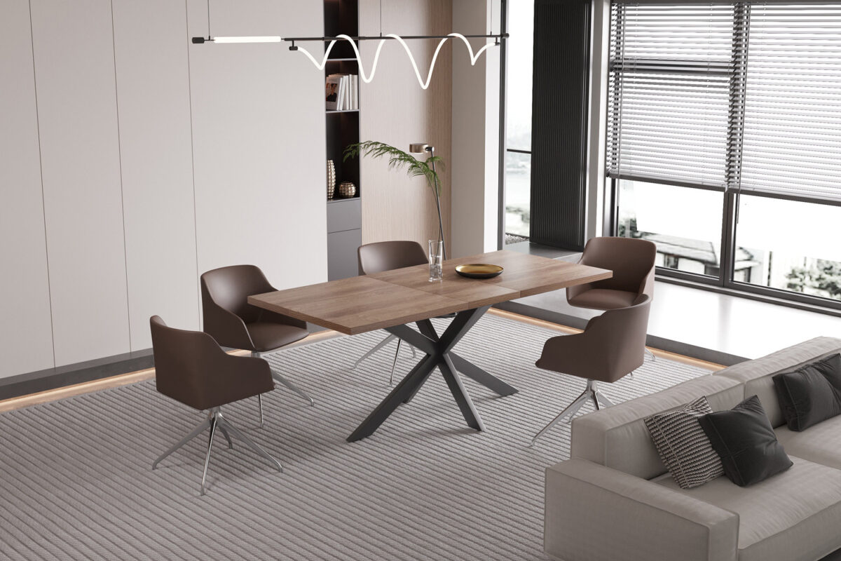 Uitschuifbare eettafel Santorini 160-200 cm donkerbruin – foto 6