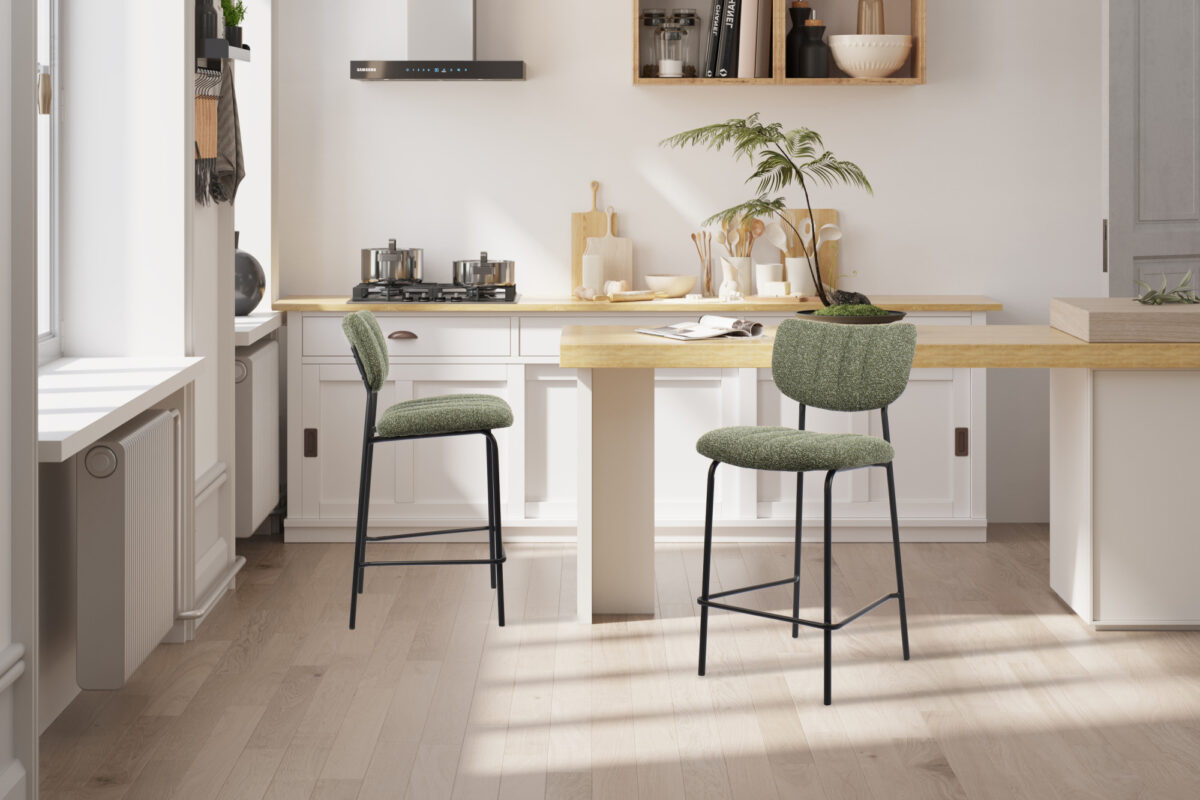 Counterstoel Lugano Zonder armleuning groen stof – foto 3
