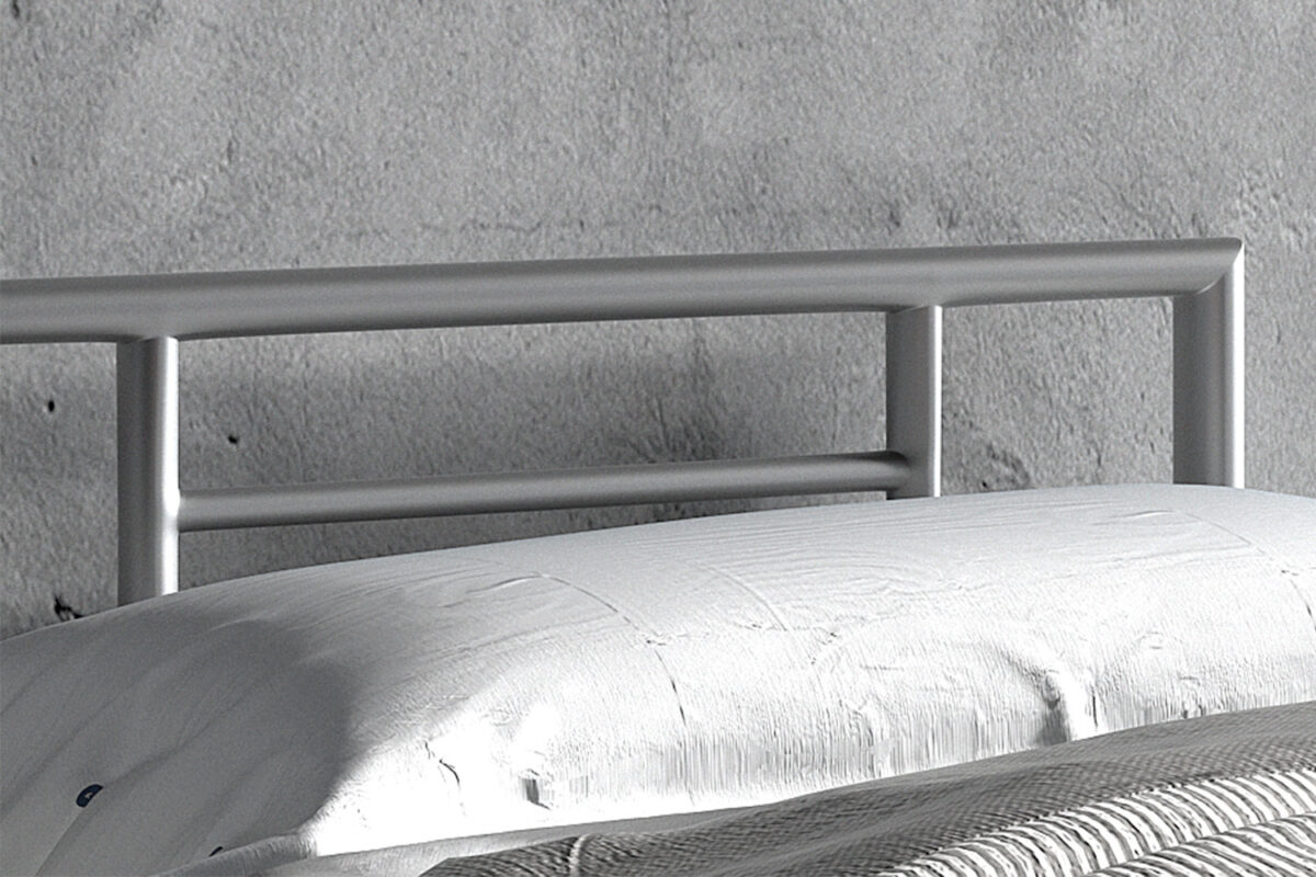 Bed Leiden 90x200 grijs metaal Industrieel – foto 2