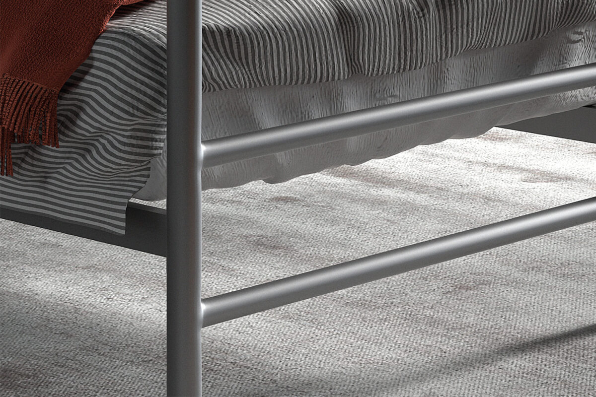 Bed Leiden 90x200 grijs metaal Industrieel – foto 3