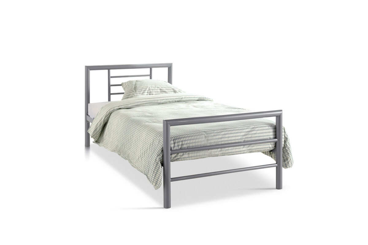 Bed Leiden 90x200 grijs metaal Industrieel – foto 5