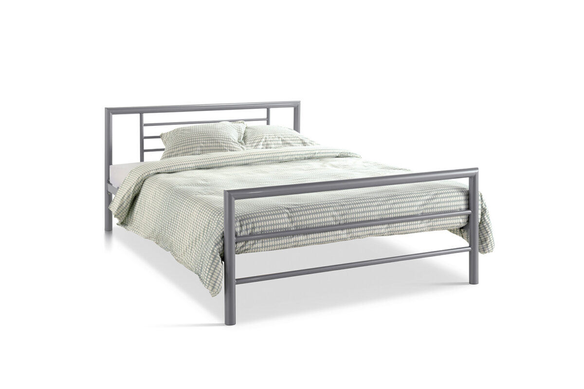 Bed Leiden 140x200 grijs metaal Industrieel – foto 5