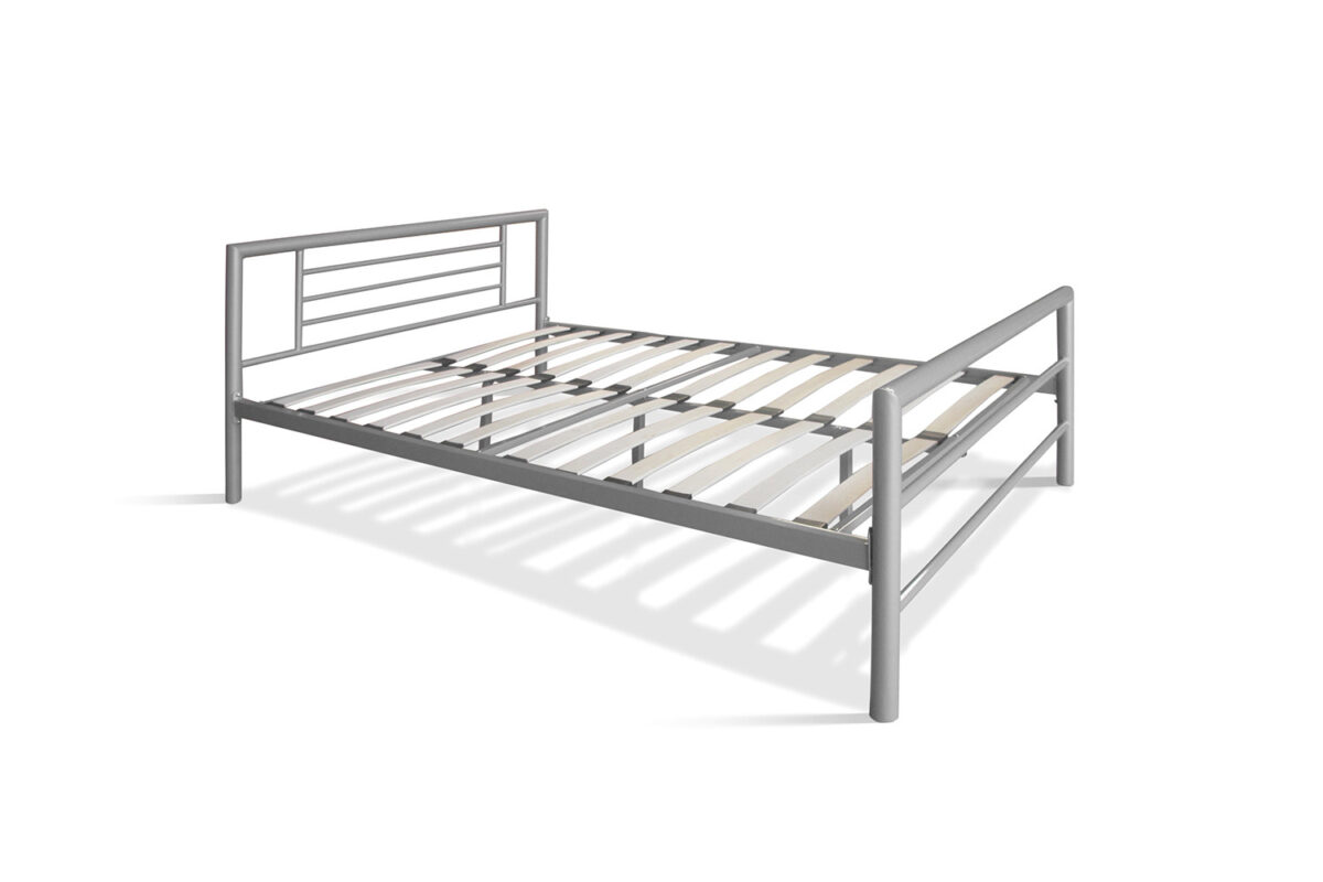 Bed Leiden 140x200 grijs metaal Industrieel – foto 6