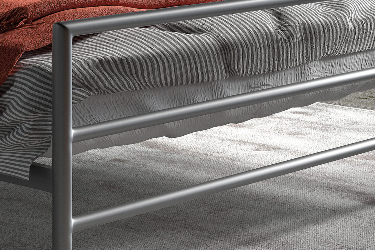 Bed Leiden 160x200 grijs metaal Industrieel – foto 3