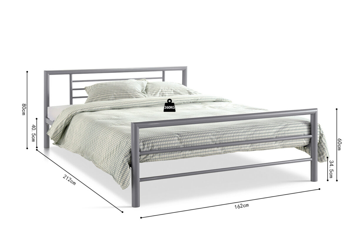 Bed Leiden 160x200 grijs metaal Industrieel – foto 7