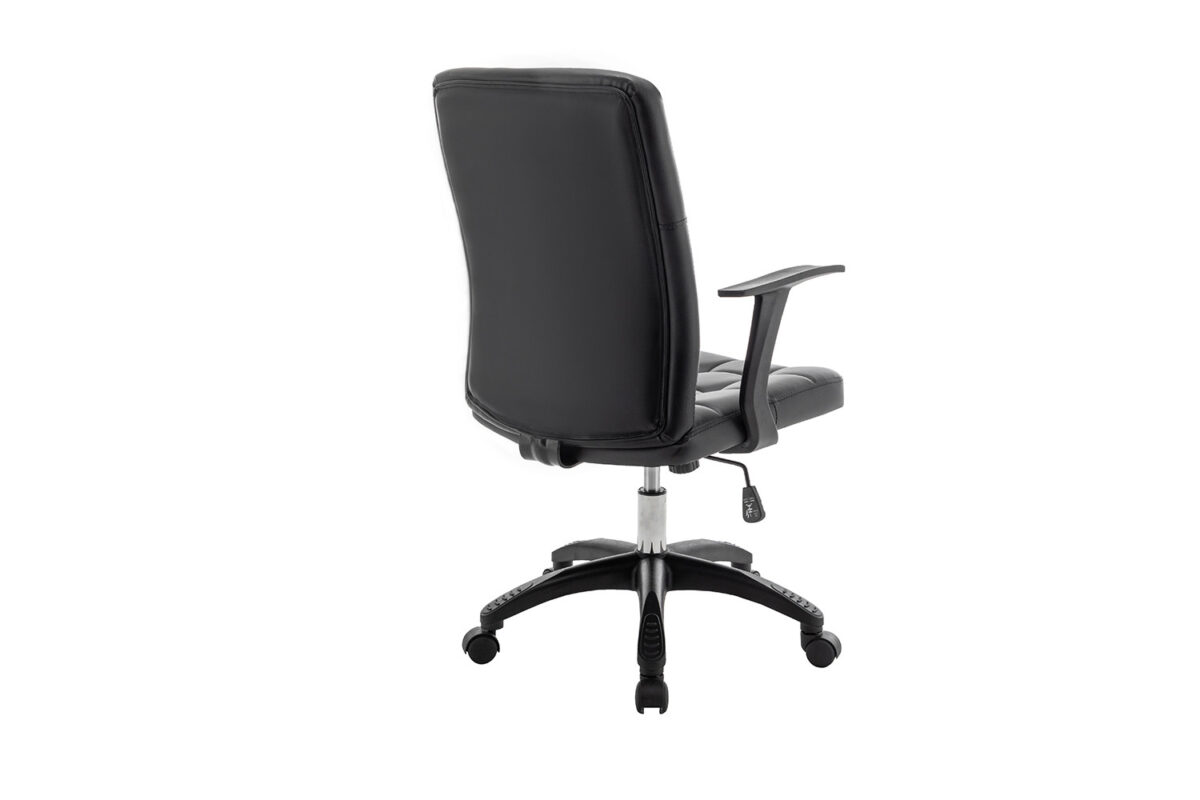 Bureaustoel Lyon Zonder armleuning zwart kunstleer Vintage – foto 5