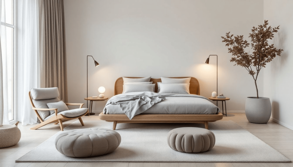 Verschillende soorten slaapkamerstoelen in een interieur.