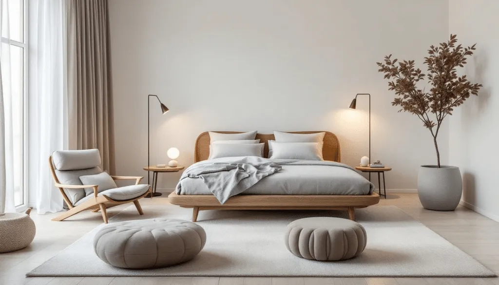 Verschillende soorten slaapkamerstoelen in een interieur.