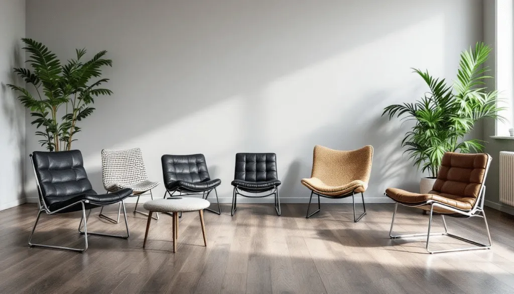 Materialen van verschillende stoelen.