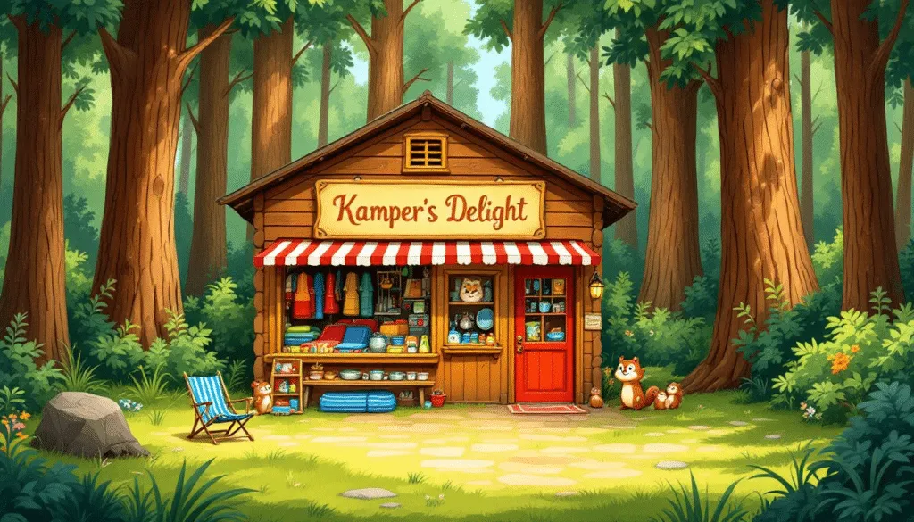 Een winkel met verschillende campingstoelen te koop.