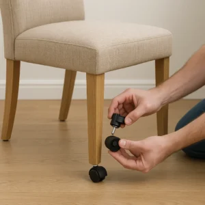 wieltjes van eetkamerstoel vervangen