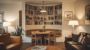 Eettafel en woonkamer