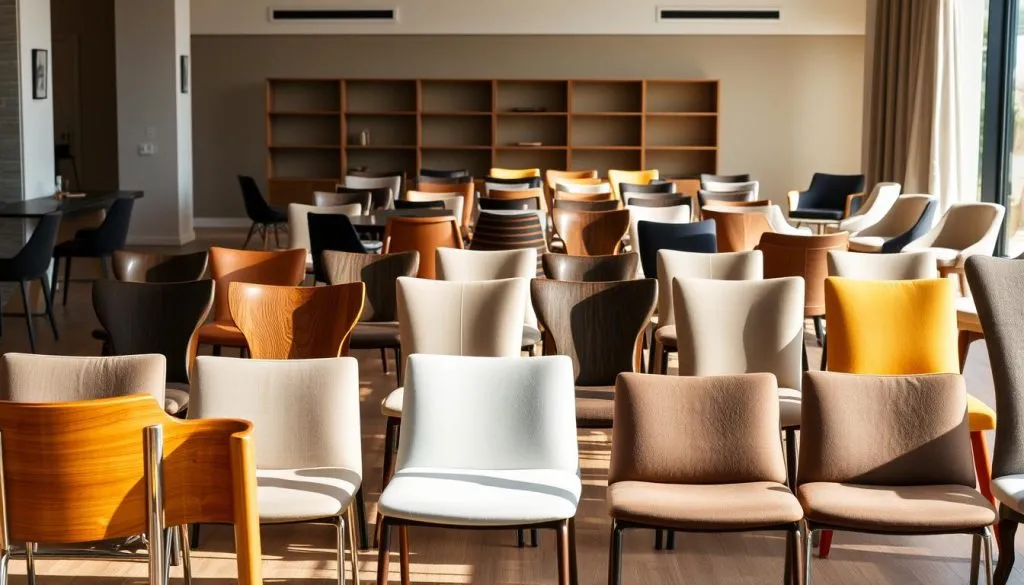 diversiteit materialen stoelen