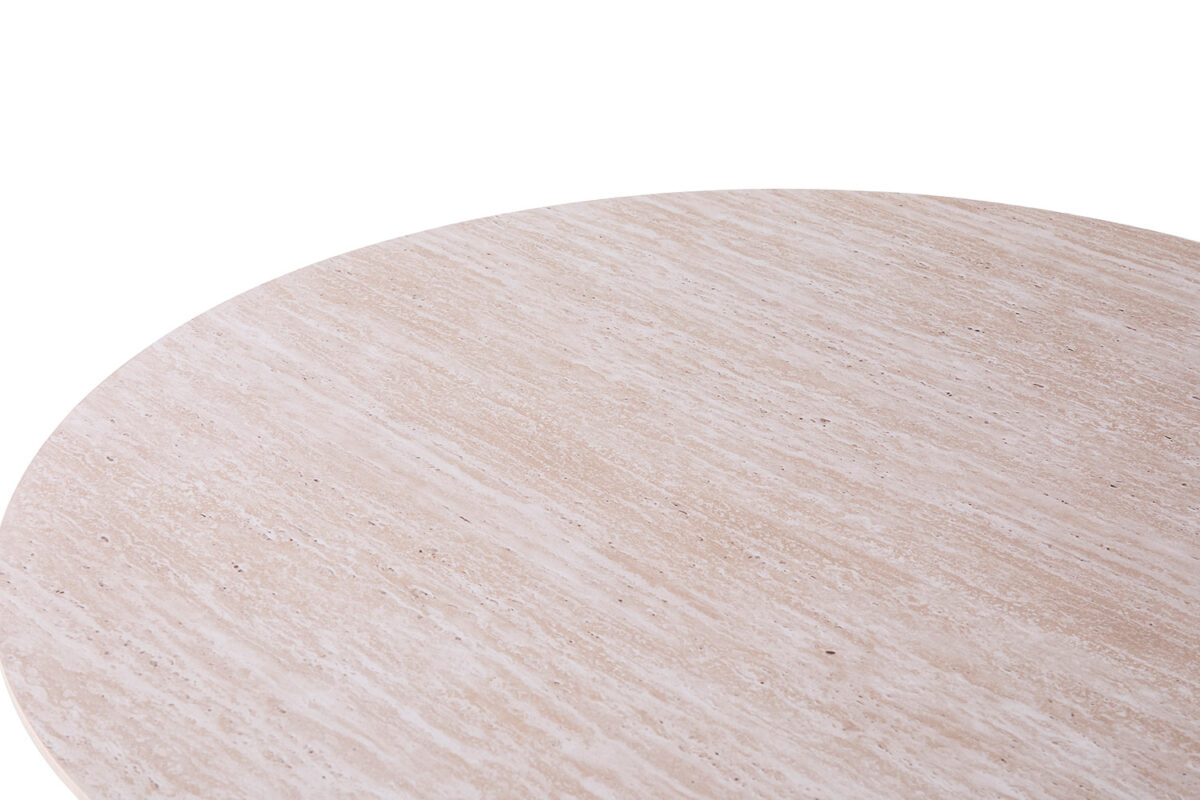 Salontafel Mykonos Rond 80 cm travertinlook beige Japandi – foto 5