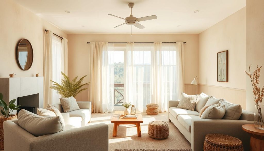Beige muurverf als rustgevende fundering
