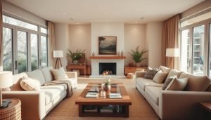 Beige woonkamer sfeer