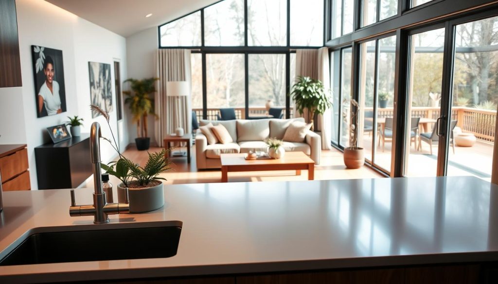 hoek in open keuken