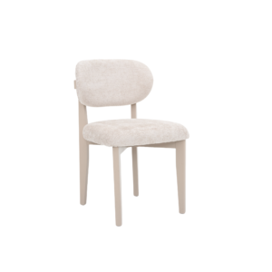 De STOEL SILLA ZB-5684 heeft een taupekleurige zitting en een afgeronde rugleuning, ondersteund door vier zwarte poten. Het eenvoudige en minimalistische ontwerp geeft elke ruimte een moderne touch.