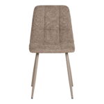 Vooraanzicht van de Dining chair, stof, grijs met grijze poten, HN1272 (set van 2), met een modern design en gefotografeerd tegen een effen witte achtergrond.