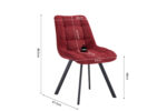 Stoel 'Lizzy' Stof Ote Share 230 Rood (2 per doos): Rood gestoffeerde stoel met zwarte schuine poten. Afmetingen: hoogte 88,5 cm, zithoogte 49 cm, zitbreedte 52 cm, zitdiepte 41 cm, rughoogte 44,5 cm, bovenbreedte 40 cm. Max. belasting: 130 kg.