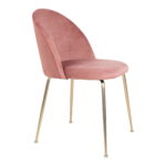De Geneve eetkamerstoelenset heeft een bekleding van rozenfluweel en poten in messinglook die een elegant, minimalistisch ontwerp combineren met een moderne stijl. (Set van 2).