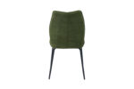 De Stoel 'Lara' Stof Ote Sea 360 Groen heeft een groene bekleding, een gebogen rugleuning en slanke zwarte metalen poten, van achteren gezien tegen een witte achtergrond. Geleverd als set van 2 per doos.