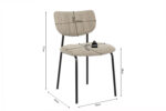 De Stoel 'Antura' Stof Ote Lisa 170 Bruin heeft beige stof, zwart metalen poten en meet 77cm hoog, zitting 48x46x46cm, rugleuning breedte 44cm; ondersteunt tot 120kg. Verkocht als set van 2 per doos.