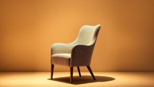 A luxurious bouclé eetkamerstoel set against a backdrop of elegant minimalism. The chair's soft, textured fabric invites touch, while its refined silhouette exudes sophistication. Warm, directional lighting casts a subtle glow, highlighting the chair's intricate weave and accentuating its sculptural form. The scene is framed by a clean, uncluttered space, allowing the chair's timeless beauty to take center stage. This image captures the essence of bouclé design - a harmonious blend of comfort and elegance that elevates the dining experience.