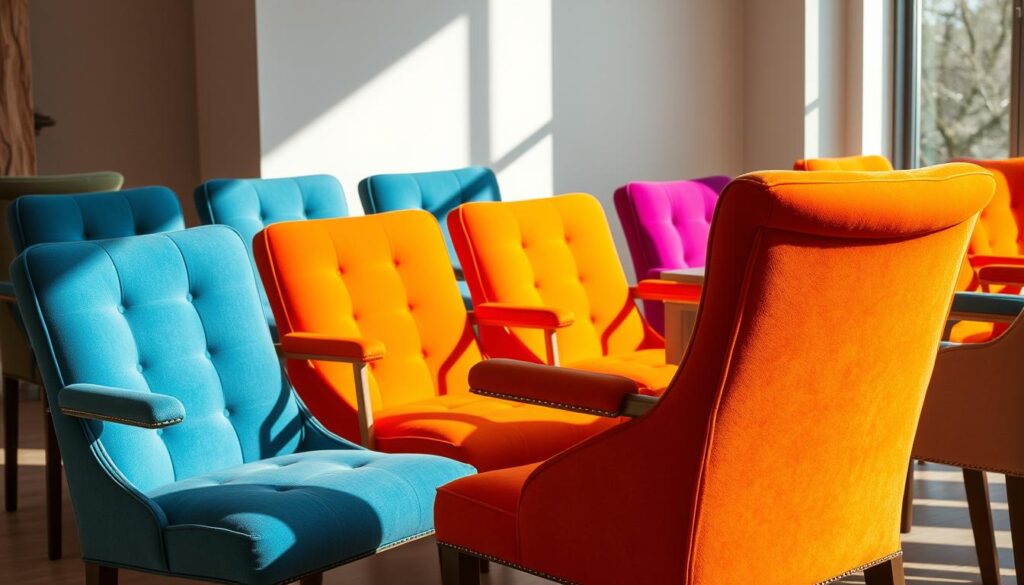 gekleurde eetkamerstoelen met armleuning
