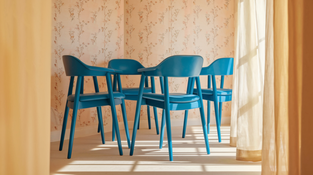 Blauwe stoelen