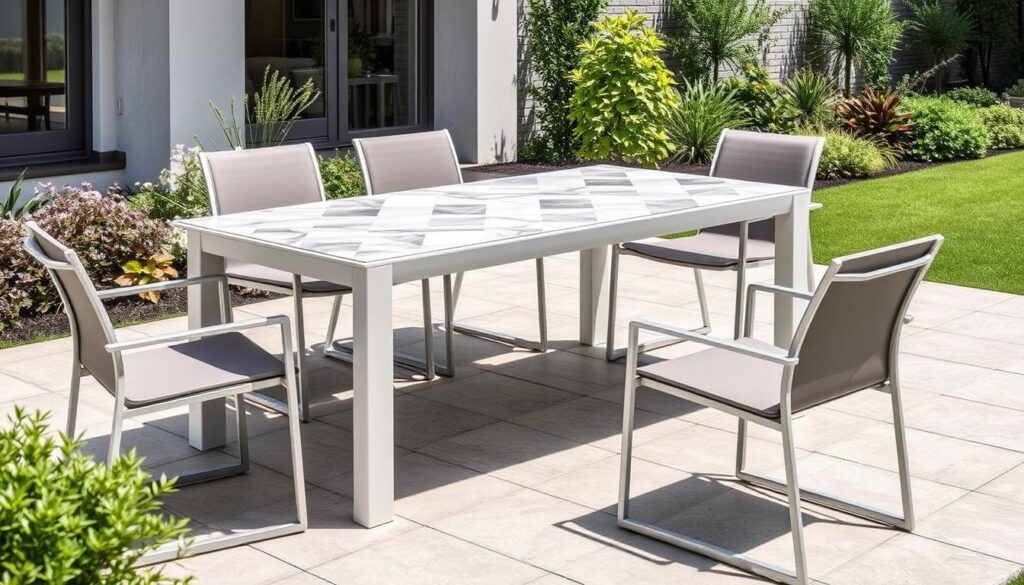 Aluminium tuintafel met keramisch blad 