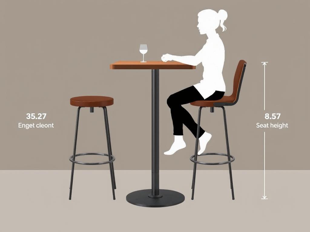 Bartafel met de juiste hoogteverhouding voor comfort Bartafel met de juiste hoogteverhouding voor comfort