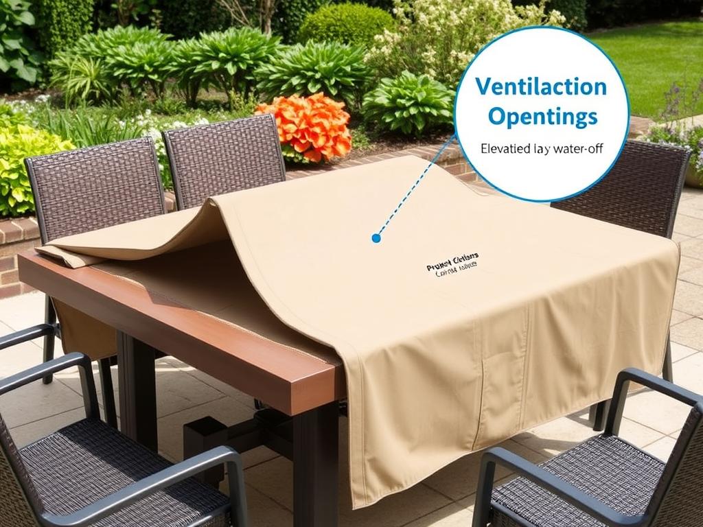 Beschermhoes voor tuintafel die buiten staat Beschermhoes voor tuintafel die buiten staat