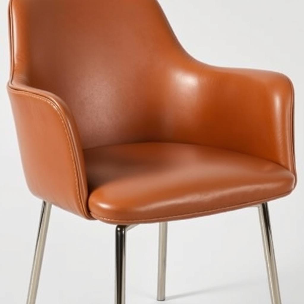 Carver eetkamerstoel met leren bekleding en metalen poten Carver eetkamerstoel met leren bekleding en metalen poten