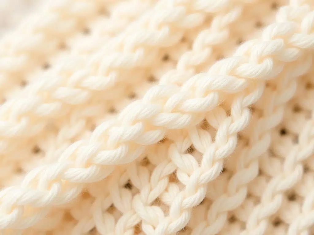Close-up van bouclé stof voor stoelen met kenmerkende lusjes