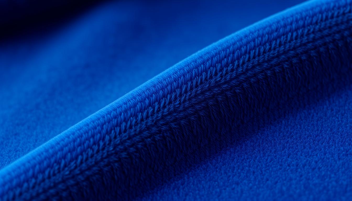 Close-up van fluweel stof met zichtbare poolstructuur